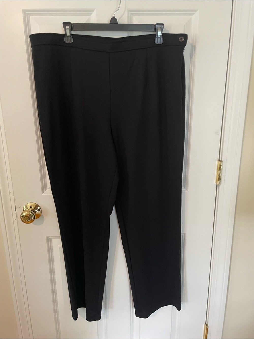 Bob Mackie Black Straight-Leg Pull-On Pants
